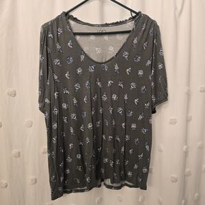 LOFT Outlet GreenFloral Women Top Size Large